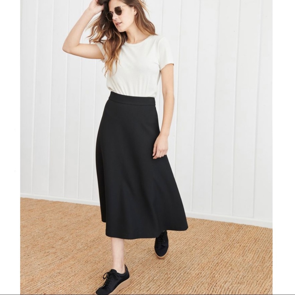 NWT JENNI KAYNE Plume Midi Skirt Black